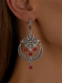 Серьги из серебра с корундом 3277