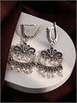 Серьги из серебра с жемчугом 3278