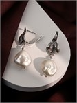 Серьги из серебра с барочным жемчугом 3279