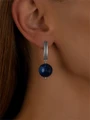 Серьги из серебра с кианитом 3280