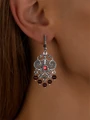 Серьги из серебра с гранатом 3286