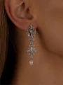 Серьги из серебра с розовым кварцем 3284
