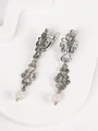 Серьги из серебра с розовым кварцем 3284