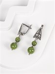 Серьги из серебра с нефритом 3285