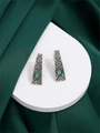 Серьги из серебра с хризопразом 3326