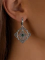Серьги из серебра с хризопразом 3318
