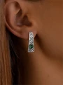 Серьги из серебра с хризопразом 3326