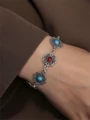 Браслет из серебра с бирюзой и сердоликом 2828