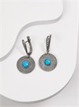 Серьги из серебра с бирюзой 2409