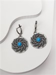 Серьги из серебра с бирюзой 3118