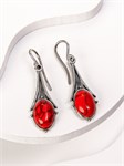Серьги из серебра с кораллом 1975
