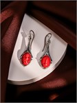 Серьги из серебра с кораллом 1975