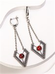 Серьги из серебра с сердоликом 2459