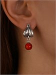 Серьги из серебра с сердоликом 2890