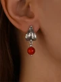 Серьги из серебра с сердоликом 2890