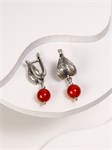 Серьги из серебра с сердоликом 2890