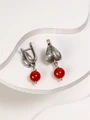 Серьги из серебра с сердоликом 2890