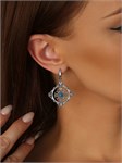 Серьги из серебра с бирюзой бохо 2334