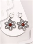 Серьги из серебра с сердоликом 3115