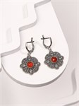 Серьги из серебра с сердоликом 3128