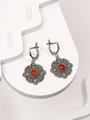 Серьги из серебра с сердоликом 3128