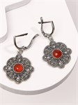 Серьги из серебра с сердоликом 3128