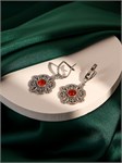 Серьги из серебра с сердоликом 3128