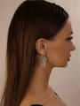 Серьги из серебра треугольники в этно  стиле 2801