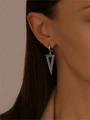 Серьги из серебра треугольники в этно  стиле 2801
