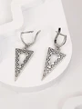 Серьги из серебра треугольники в этно  стиле 2801