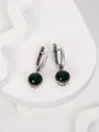 Серьги из серебра с хризопразом 3424