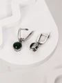 Серьги из серебра с хризопразом 3424