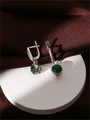 Серьги из серебра с хризопразом 3424