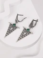 Серьги из серебра с хризопразом 3380
