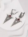 Серьги из серебра с сердоликом 3382