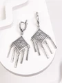 Серьги из серебра с подвесками 3497