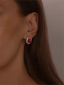 Серьги из серебра с кораллом 3506