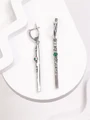 Серьги из серебра с хризопразом 3517