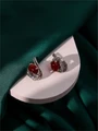 Серьги из  серебра с сердоликом 3539