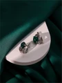 Серьги из серебра с хризопразом 3540
