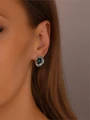 Серьги из серебра с хризопразом 3540