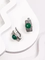 Серьги из серебра с хризопразом 3541