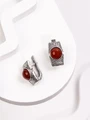 Серьги из серебра с сердоликом 3543