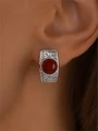 Серьги из серебра с сердоликом 3543