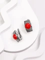 Серьги из серебра с кораллом 3544