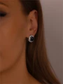 Серьги из серебра с агатом 3547