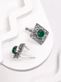Серьги из серебра  с хризопразом 3549