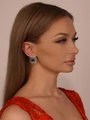 Серьги из серебра  с хризопразом 3549