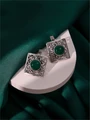 Серьги из серебра  с хризопразом 3549