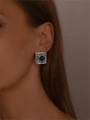 Серьги из серебра  с хризопразом 3549